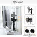 Doppio Supporto Monitor 13"-32" per Scrivania in Acciaio Nero