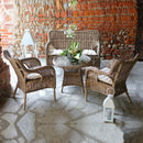 Set Salotto da Giardino 2 Poltrone Tavolino Divano in Rattan Kariba Grigio