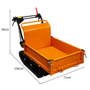 Mini Dumper a Benzina 71x156x99 cm Trasporto Materiali Cingolato Arancione 