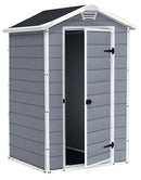 Casetta da Giardino Porta Attrezzi 129x103x196 cmin Resina Effetto Legno Keter Manor 4x3 Grigia
