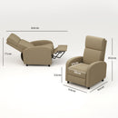 Poltrona Relax 64x86x102 cm Reclinabile Manualmente a 160° con Poggiapiedi in Tessuto Effetto Lino Beige      