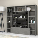 Parete attrezzata libreria Ariela beton 180x160 cm