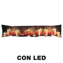 Para spifferi tessuto candele led marrone cm 20x90