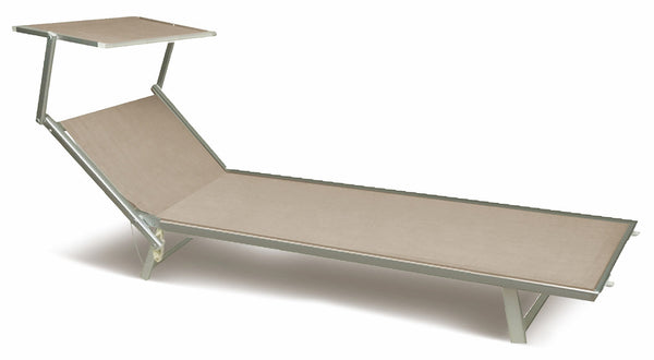 acquista Lettino Prendisole da Giardino in Alluminio Soriani Riccione Beige