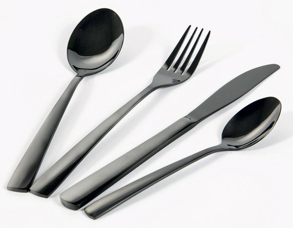 Servizio Set di Posate 24 Pezzi in Acciaio Villa d'Este Home Tivoli Modern Nero online