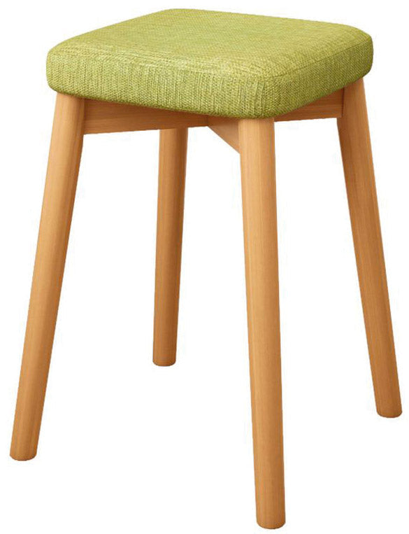 prezzo Sgabello in Tessuto e Legno di Pino 33x33x46 cm Fumer Alison Verde