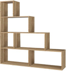Libreria 145x29x145 cm in 9 Ripiani Melamina Rovere