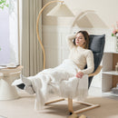 Poltrona Relax con Poggiapiedi Regolabile in Legno con Rivestimento in Velluto Grigio Scuro   
