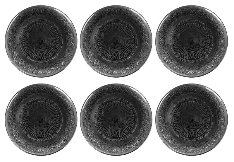 Set 6 Piatti Fondi Ø21,5x3,6 cm  in Vetro VdE Tivoli 1996 Imperial Grigio Scuro