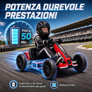 Go-Kart Elettrico per Bambini 3-6 Anni 12 V 98x55,5x46,5 cm con 2 Motori Avvio Morbido Sedile Regolabile e Luci LED in PP Rosso      