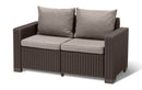 Divano 2 Posti da Giardino 141x68x71,5 cm in Resina Keter California Cappuccino