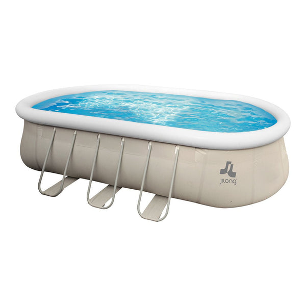 sconto Piscina Fuori Terra Ovale 540x304x106cm Jilong Grigia