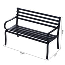 Panca da Giardino 2 Posti in Metallo 127x62x82 cm  Nero
