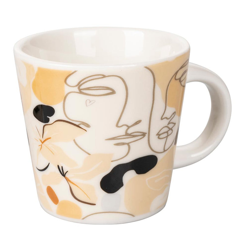 Set 6 Tazzine da Caffè Ø5,8x5,8 cm in Bone China VdE Tivoli 1996 Face to grey