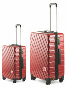 Set 2 Valigie Trolley Rigide in Policarbonato 4 Ruote TSA Soriani Rosso
