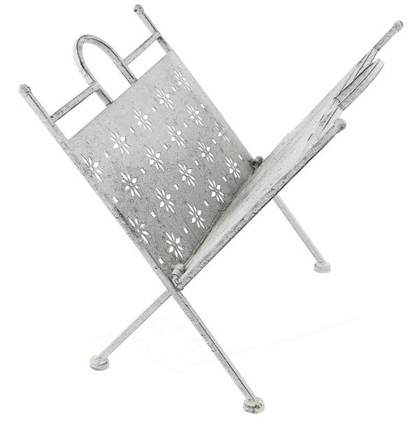 Portariviste Pieghevole in Ferro Battuto 34x34x33 cm Soriani Grigio sconto