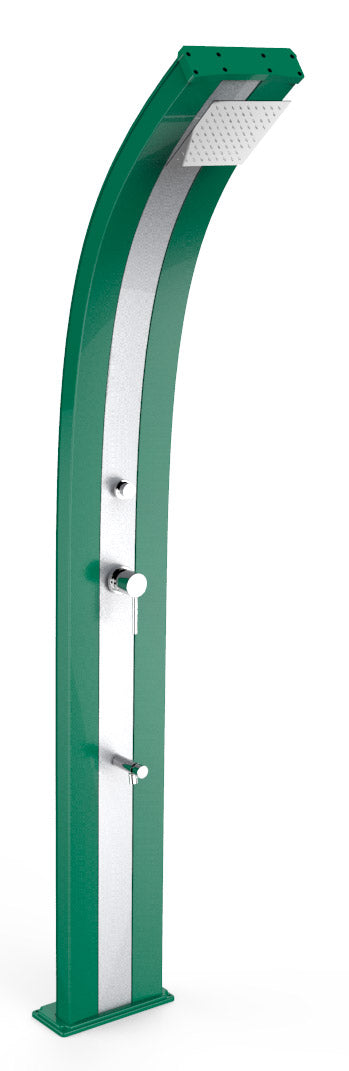 prezzo Doccia Solare da Giardino 40L Miscelatore Temporizzato e Lavapiedi Arkema Dada Fascia Inox Verde