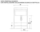 Mobile Lavatoio 60x50x85cm 2 Ante Asse in Legno Montegrappa Marella Bianco con Cesto