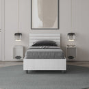 Letto Singolo Testata Doghe Inclinata Ankel Bianco Frassino Varie Misure