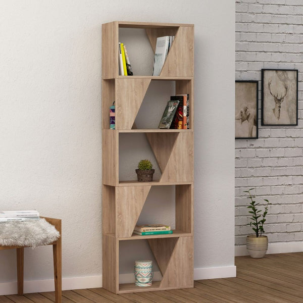 online Libreria 5 Ripiani 54x24x168 cm in MDF Frame Rovere
