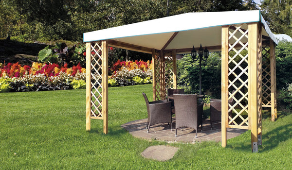 Gazebo da Giardino con Grigliati 3,6x3,6m in Legno acquista