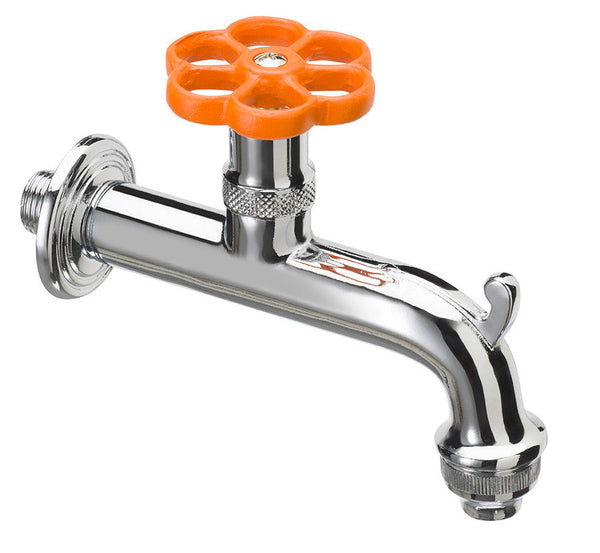 sconto Rubinetto per Fontana da Giardino in Ottone Cromato con Ghiera in Tinta Belfer RUB/018 Arancione