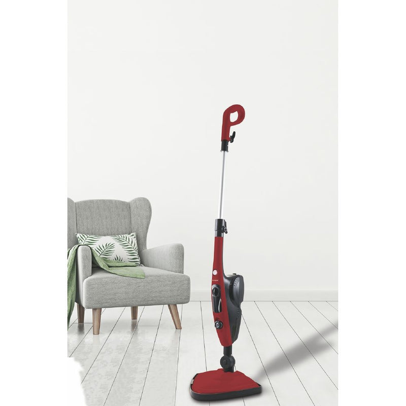 Scopa a Vapore Elettrica Lavapavimenti 10 in 1 1500W Kooper New Vaporbella Plus Rosso