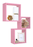 Set 3 Mensole da Parete Cubo in Fibra di Legno Incubo Rosa Blush