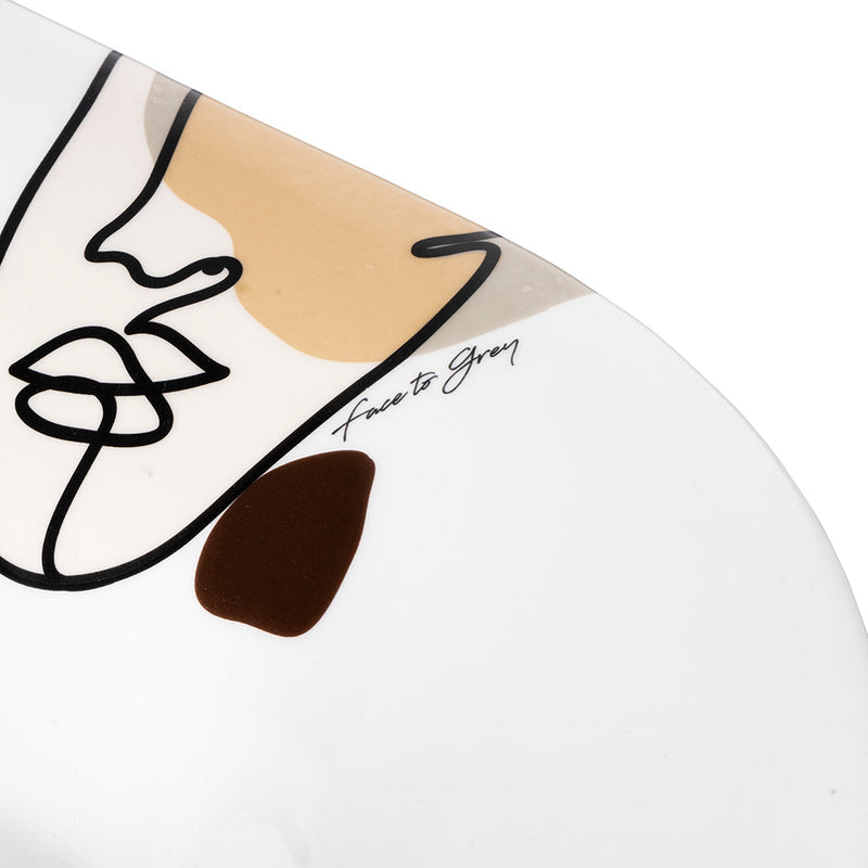 Piatto da Portata 44x36x7 cm  in Ceramica VdE Tivoli 1996 Face to grey 