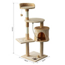 Albero Tiragraffi a 4 Livelli con Giocattoli Beige 40x40x114 cm 