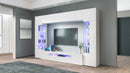 Parete Attrezzata Soggiorno 200x40x35 cm Egypt Bianco Lucido