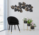 Sedia Loty Nera 57x58x80 cm in Legno e Velluto Nero e Oro
