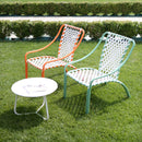 Tavolino da Giardino in Metallo Tondo Ø55x38cm Daytona Bianco