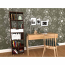 Libreria 8 Ripiani 1 Cassetto 53x185x30 cm in Legno Melaminico Zebrano e Bianco Opaco