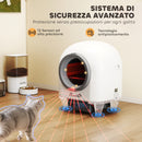 Lettiera Autopulente per Gatti 1-5 kg 55,5x51x58,5 cm Wifi e Funzioni Avanzate con App in PP Bianco e Grigio  