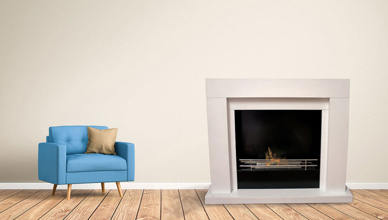 Camino a Bioetanolo da Pavimento 100x30x88 cm 2500W 1,8L Udine Bianco 