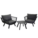 Set Salotto da Giardino 2 Poltrone e Tavolino in Alluminio Riverside Antracite