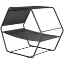 Lettino Prendisole 2 Posti da Giardino 210x140x177 cm con Tetto Parasole in Acciaio Grigio