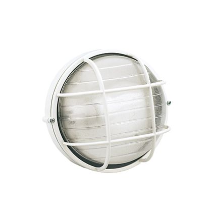 Lampada Plafoniera Tonda Piccola con Gabbia Colore Bianco per Esterno Linea Industriale Sovil prezzo