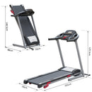 Tapis Roulant Elettrico Professionale Pieghevole 1.75HP Schermo LCD e MP3 