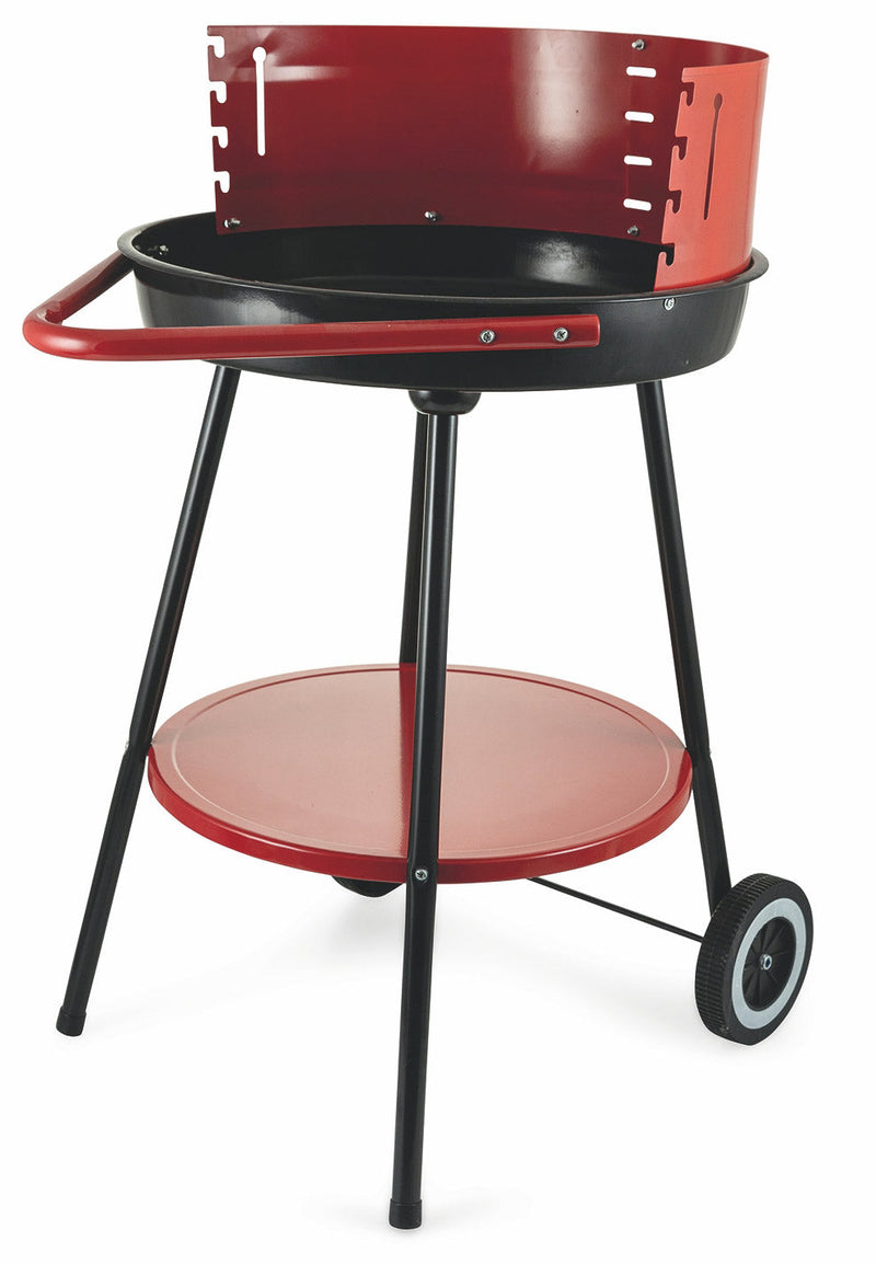Barbecue a Carbone Carbonella Tondo Ø50 cm con Ruote Soriani Sun-day Rosso
