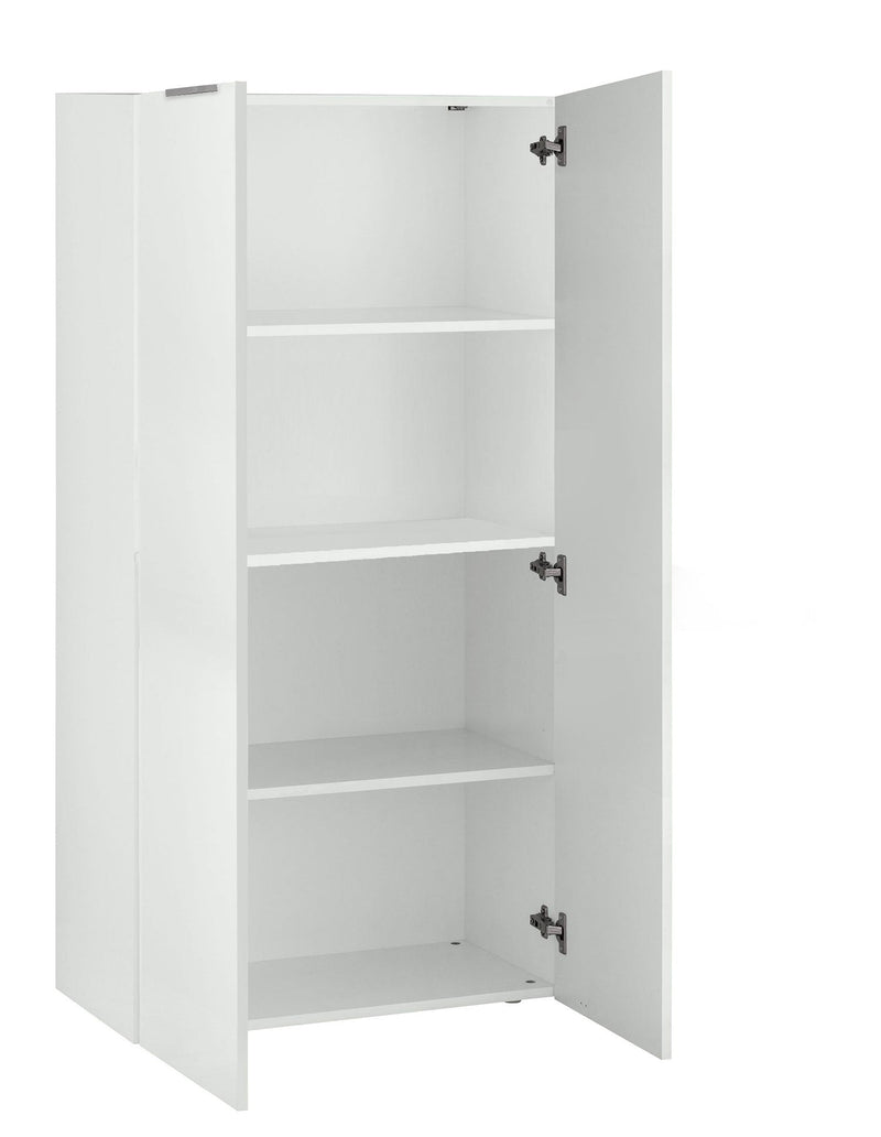 Armadio Libreria Doppia Anta 70x35x140 cm Dalia Bianco Lucido  
