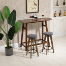 Set 2 Sgabelli da Bar Imbottiti 41x41x69 cm in Legno e Tessuto Grigio