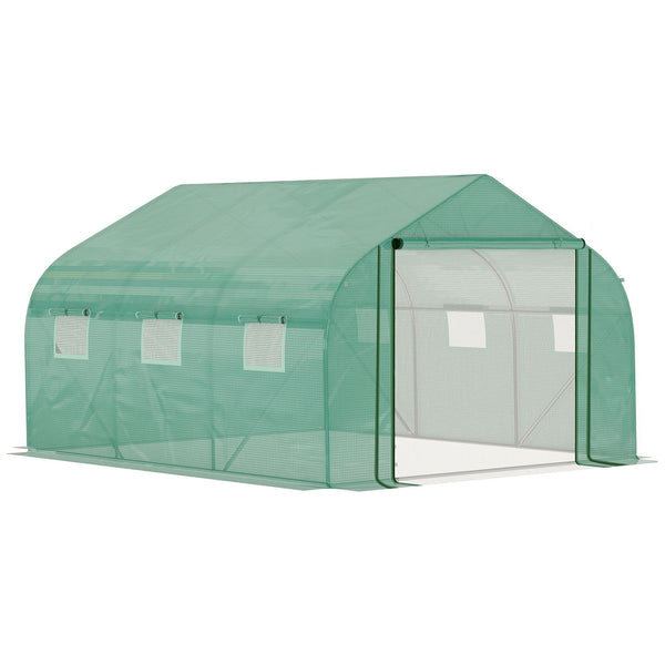 acquista Serra a Tunnel 347x300x200 cm Porta Avvolgibile e 6 Finestre Verde
