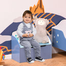 Cassapanca Baule Portagiochi 60x30x50 cm IN MDF Blu