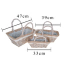 Set 3 Cesto Rettangolare con Manici Larghezza 47 cm