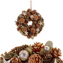 Set 2 Corone Natalizie con Stelle e Pigne Ø25 cm Oro