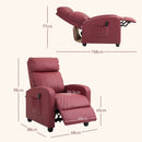 Poltrona Relax Massaggiante 68x88x98 cm con Telecomando e 8 Programmi Reclinazione e Poggiapiedi Rosso 