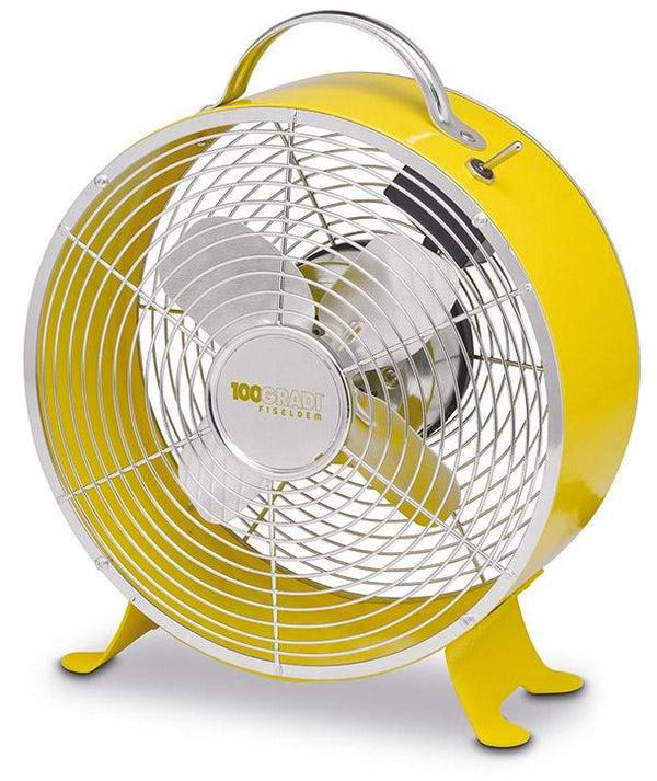 Ventilatore da Terra Ø20 cm 4 Pale in Metallo Design Vintage Giallo online