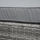 Set Salotto da Giardino Divano Angolare e Tavolino in Rattan Grigio